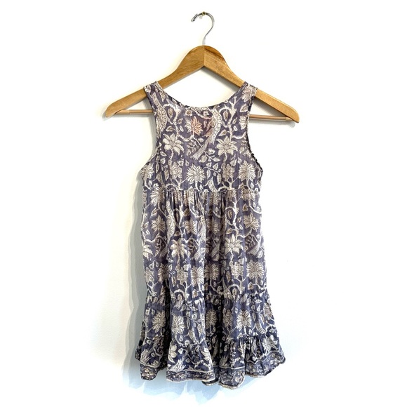Alicia Bell tunic mini dress floral print sheer purple silk blend, Childrens 10 - Picture 2 of 11